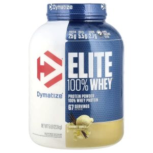 Dymatize, Elite 100% Whey® Protein Powder, Gourmet Vanilla, 5 lbs (2.3 kg)