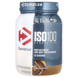 Dymatize, ISO100® Hydrolyzed, 100% Whey Protein Isolate, Chocolate Peanut Butter, 1.43 lb (650 g)
