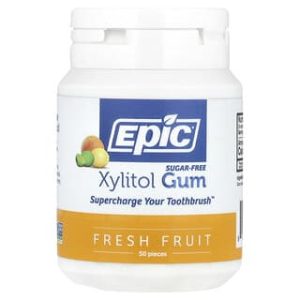 Epic Dental, Xylitol Gum, Sugar-Free, Fresh Fruit, 50 Pieces