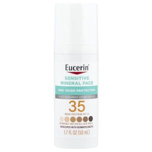Eucerin, Tinted Sensitive Mineral Face Sunscreen Lotion, SPF 35, 1.7 fl oz (50 ml)