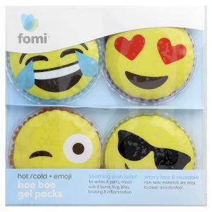 FOMI, Hot/Cold Boo Boo Gel Packs, Emoji, 4 Pack