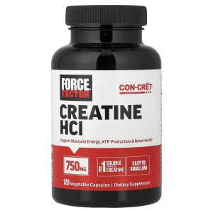 Force Factor, Creatine HCl, 750 mg, 120 Vegetable Capsules