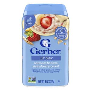 Gerber, Lil' Bits® Cereal, 8+ Months, Oatmeal Banana Strawberry, 8 oz (227 g)