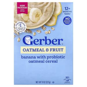 Gerber, Oatmeal & Fruit Cereal with Probiotic, 12+ Months, Banana, 8 oz (227 g)