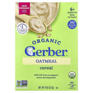 Gerber, Organic Oatmeal Cereal, 6+ Months, 8 oz (227 g)