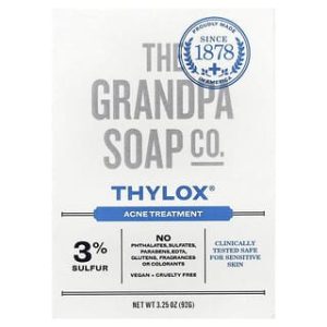 The Grandpa Soap Co., Face & Body Bar Soap, Thylox® Acne Treatment, 3.25 oz (92 g)
