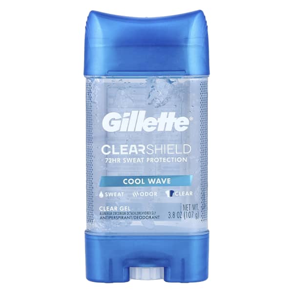 Gillette, Clear Shield, Antiperspirant Deodorant, Clear Gel, Cool Wave, 3.8 oz (107 g)