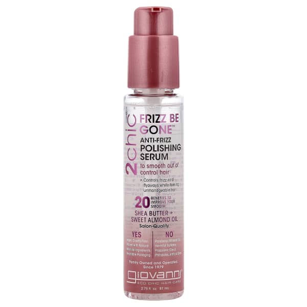 Giovanni, 2chic, Frizz Be Gone⢠Anti-Frizz Polishing Serum, Shea Butter + Sweet Almond Oil, 2.75 fl oz (81 ml)
