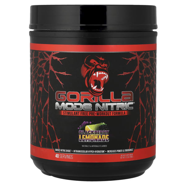 Gorilla Mind, Mode NitricĀ®, Stimulant Free Pre-Workout Formula, Blackberry Lemonade, 1.72 lb (780 g)