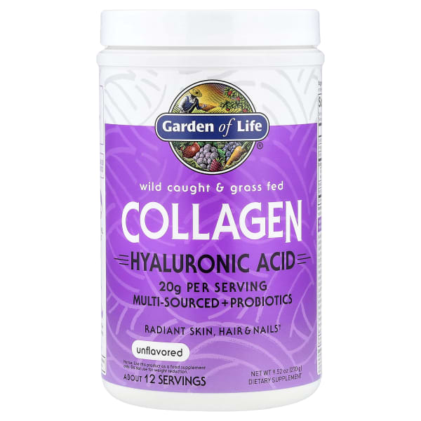 Garden of Life, Wild Caught & Grass Fed Collagen, Hyaluronic Acid, Unflavored, 9.52 oz (270 g)