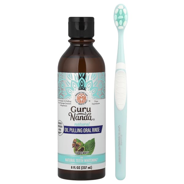 GuruNanda, Natural Oil Pulling Oral Rinse, Farmed Mint™, 8 fl oz (237 ml)
