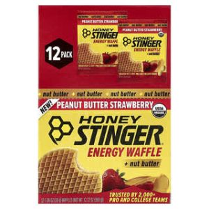 Honey Stinger, Energy Waffle + Nut Butter, Peanut Butter Strawberry, 12 Waffles, 1.06 oz (30 g) Each