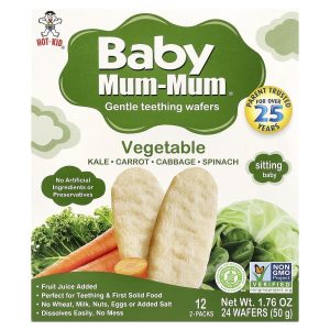 Hot Kid, Baby Mum-Mum®, Gentle Teething Wafers, Vegetable, 12 Packs, 2 Wafers Each