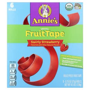 Annie's Homegrown, Organic FruitTape, Swirly Strawberry, 6 Rolls, 0.75 oz (21 g) Each