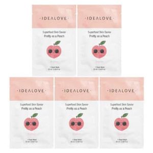 Idealove, Superfood Skin Savior, Pretty as a Peach, 5 Beauty Sheet Masks, 0.68 fl oz (20 ml) Each
