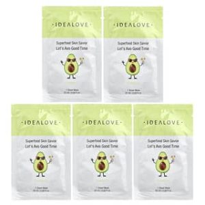 Idealove, Superfood Skin Savior, Let's Avo Good Time, 5 Beauty Sheet Masks, 0.68 fl oz (20 ml) Each