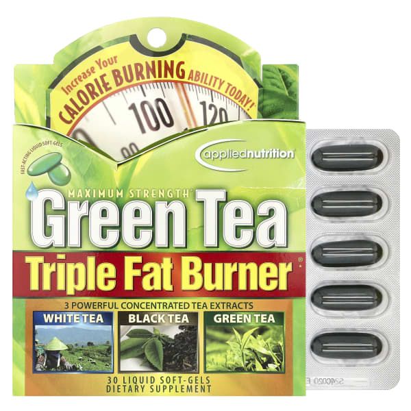 Applied Nutrition, Maximum Strength, Green Tea Triple Fat BurnerĀ®, 30 Liquid Soft-Gels