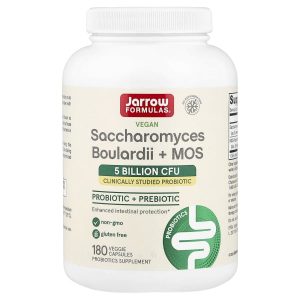 Jarrow Formulas, Vegan Saccharomyces Boulardii + MOS, 5 Billion CFU, 180 Veggie Capsules