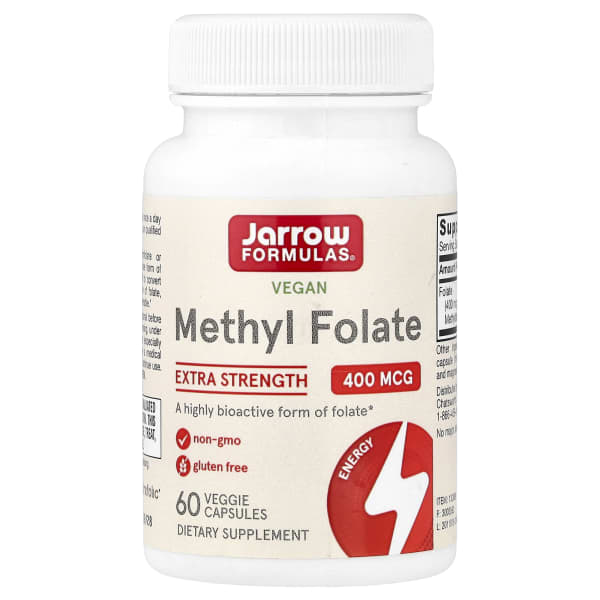 Jarrow Formulas, Vegan Methyl Folate, 400 mcg, 60 Veggie Capsules