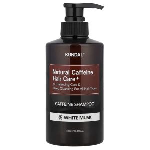 Kundal, Natural Caffeine Hair Care+ Shampoo, For All Hair Types, White Musk, 16.9 fl oz (500 ml)