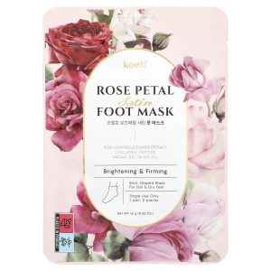 Koelf, Rose Petal Satin Foot Mask, 1 Pair, 0.56 oz (16 g)