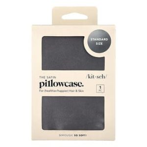 Kitsch, The Satin Pillowcase, Standard Size, Charcoal, 1 Pillowcase