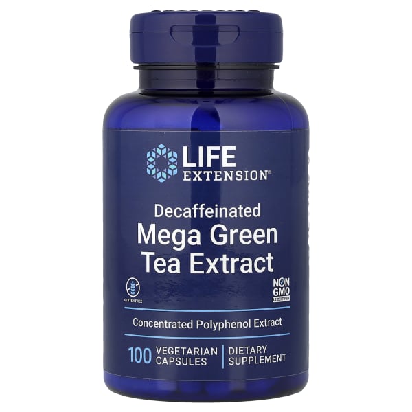 Life Extension, Mega Green Tea Extract, Decaffeinated, 100 Vegetarian Capsules (725 mg per Capsule)