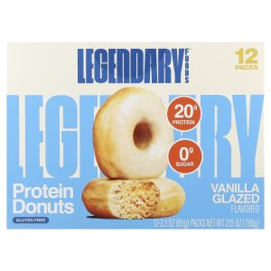 Legendary Foods, Protein Donuts, Vanilla Glazed, 12 Packs, 2.3 oz (65 g) Each