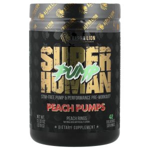 ALPHA LION, SuperHuman Pump, Peach Pumps, Peach Rings, 13.33 oz (378 g)