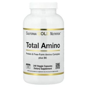 California Gold Nutrition, Total Amino with Vitamin B-6 and 20 Amino Acid Blend, 240 Veggie Capsules