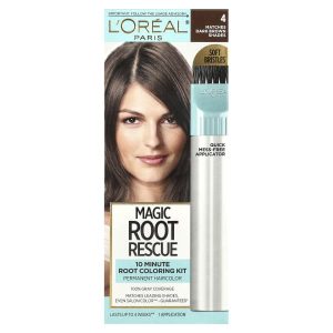 L'Oréal, Magic Root Rescue, 10 Minute Root Coloring Kit, 4 Dark Brown, 1 Application