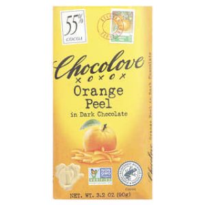Chocolove, Orange Peel in Dark Chocolate, 55% Cocoa, 3.2 oz (90 g)