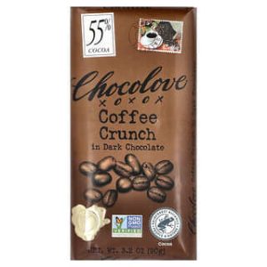 Chocolove, Coffee Crunch in Dark Chocolate, 55% Cocoa, 3.2 oz (90 g)