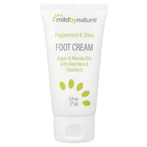 Mild By Nature, Peppermint & Shea Foot Cream with Argan & Marula Oils, 2.5 oz (71 g)