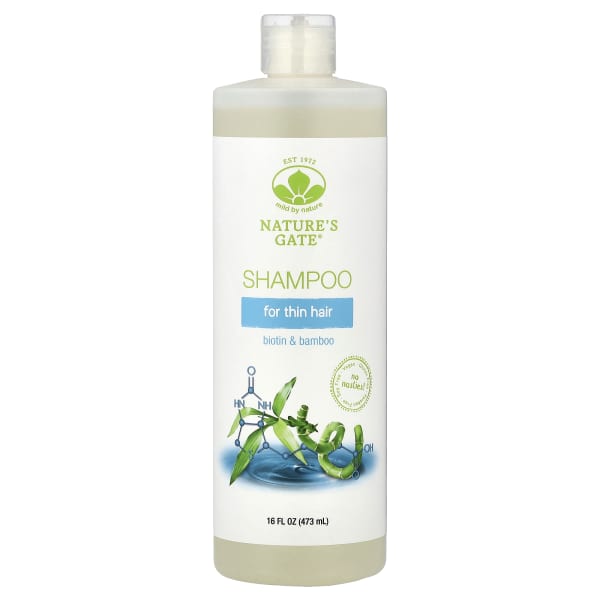 Mild By Nature, (Nature's Gate), Biotin & Bamboo Shampoo for Thin Hair, 16 fl oz (473 ml)