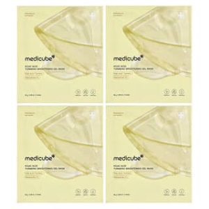 Medicube, Kojic Acid Turmeric Brightening Gel Beauty Mask, 4 Sheets, 0.98 oz (28 g) Each
