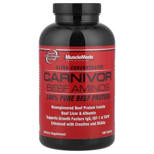 MuscleMeds, Carnivor Beef Aminos, 100% Pure Beef Protein, 300 Tablets