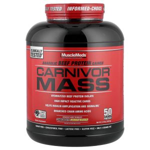 MuscleMeds, Carnivor Mass, Anabolic Beef Protein Gainer, Chocolate Peanut Butter, 5.9 lbs (2,674 g)