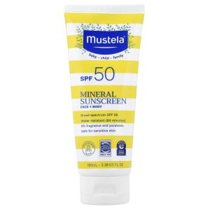 Mustela, Mineral Sunscreen, Face + Body, SPF 50, 3.38 fl oz (100 ml)