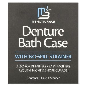 M3, Denture Bath Case with No Spill Strainer, 1 Set
