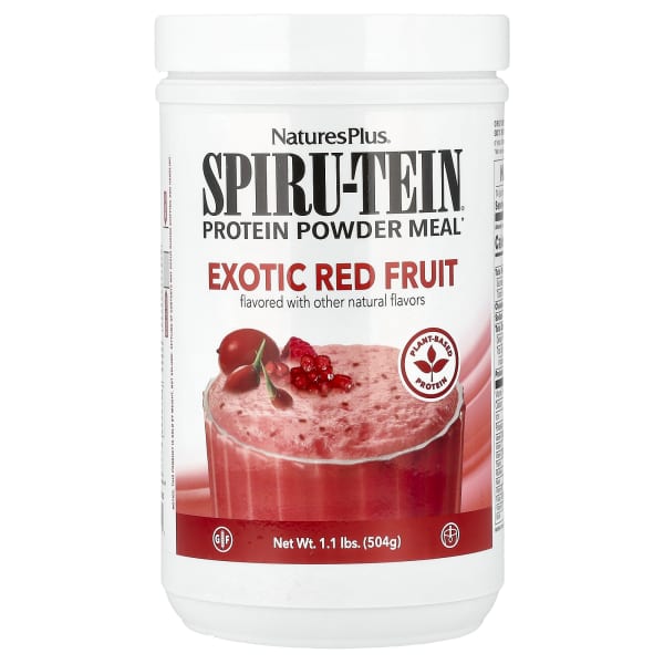 NaturesPlus, Spiru-TeinĀ®, Protein Powder Meal, Exotic Red Fruit, 1.1 lbs (504 g)