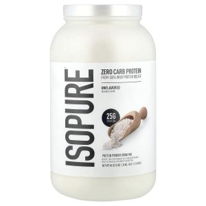 Isopure, Zero Carb Protein Powder, Unflavored, 3 lb (1.36 kg)