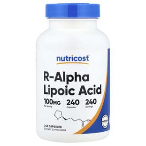 Nutricost, R-Alpha Lipoic Acid, 100 mg, 240 Capsules