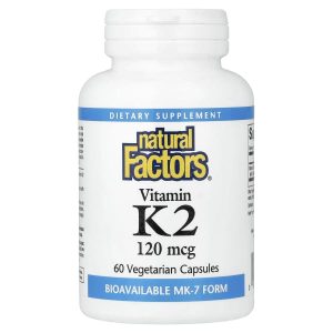 Natural Factors, Vitamin K2, 120 mcg, 60 Vegetarian Capsules