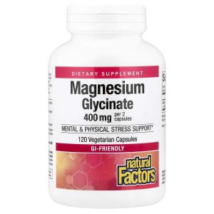 Natural Factors, Magnesium Glycinate, 200 mg, 120 Vegetarian Capsules