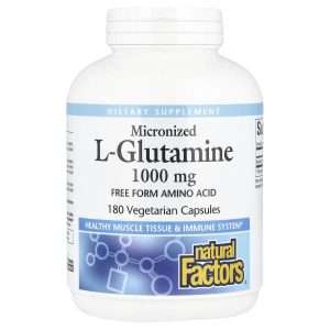Natural Factors, Micronized L-Glutamine, 1,000 mg, 180 Vegetarian Capsules