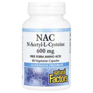 Natural Factors, NAC, N-Acetyl-L-Cysteine, 600 mg, 60 Vegetarian Capsules
