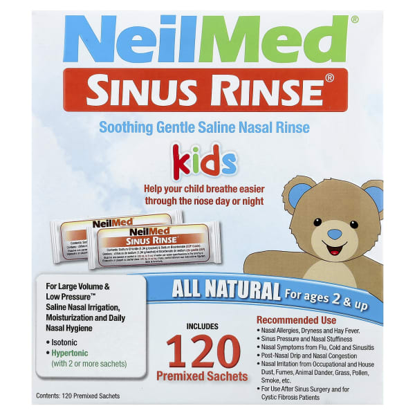 NeilMed, Kids, Sinus RinseĀ®, Ages 2 & Up, 120 Premixed Sachets, 0.037 oz (1.04 g) Each