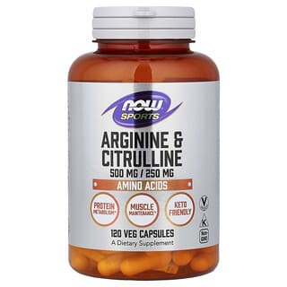 NOW Foods, Sports, Arginine & Citrulline, 120 Veg Capsules