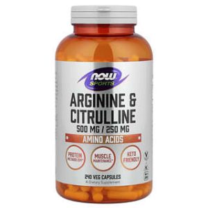 NOW Foods, Sports, Arginine & Citrulline, 240 Veg Capsules